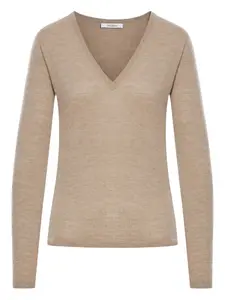 Свитер с V-образным вырезом Max Mara, коричневый