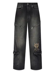 Джинсы с вышитым логотипом Off-White, черный