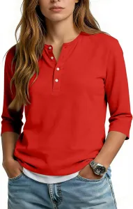 Женские футболки с V-образным вырезом и длинным рукавом