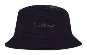 Черная ведраная шляпа с отделкой из стразов WE11DONE