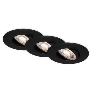 Светодиодный встраиваемый светильник Briloner Toraco 3 шт, черный