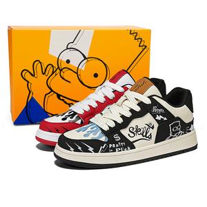 Низкие кеды для скейтборда унисекс The Simpsons, черно-розовые