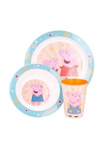 Детский набор для завтрака Peppa Pig 2 тарелки и 1 кружка с Peppa Cofi, разноцветный 20x20x15см