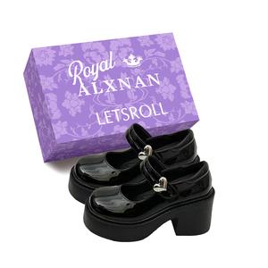 Туфли Мэри Джейн на массивном каблуке для женщин Alxnan, Black+Box