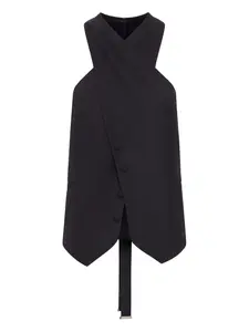 Шерстяной жилет с запахом MAX MARA, черный