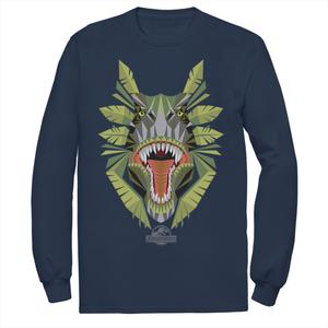 Мужская футболка Jurassic World Tikisaur Leaf Face Roar с длинными рукавами и цветами Licensed Character, синий