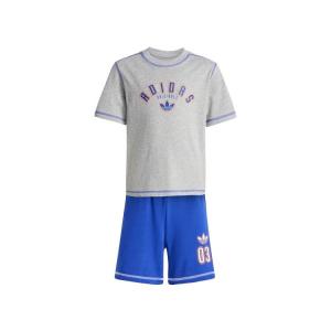 Adidas Originals Спортивный повседневный комплект из 2 предметов размер M цвет heather gray/bright blue детский