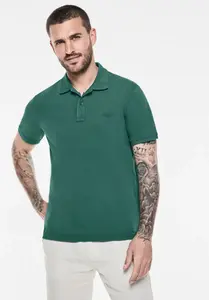 Рубашка-поло STREET ONE MEN из чистого хлопка, зеленый