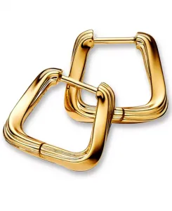 Маленькие серьги-кольца в форме закрученного треугольника Pandora, gold