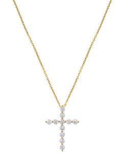 Подвеска в виде креста с бриллиантами (общий вес 0,5 карата) из белого золота 14 карат (также доступна в варианте из желтого золота 14 карат) Macy's, Yellow Gold