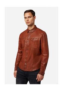 Кожаная рубашка - обратная рубашка двусторонняя кожаная рубашка Ricano, цвет cognac