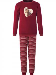 Erwin Müller Детская пижама из махровой ткани бордового цвета