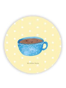 Mr. & Mrs. Panda Магнит на холодильник в виде кофейной чашки без надписей, пастельно-желтого цвета