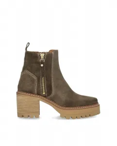 Дамские ботинки из кожаного шелка с нескользящей подошвой и застежкой на молнии Alpe, темно-коричневый