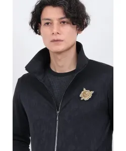 Нашивка с вышивкой «Золотой крот и роза»