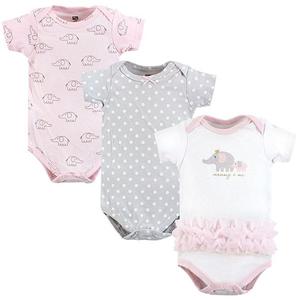 Боди для девочки, cotton, pink gray elephant, 3-6 months Hudson Baby