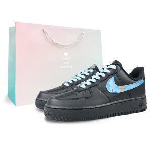 Кроссовки Air Force 1 для скейтбординга, унисекс, низкие, черный, синий Nike