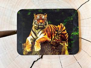 Тигр, деревянный пазл с четырьмя элементами, основа с подписью, первый пазл Inna marka