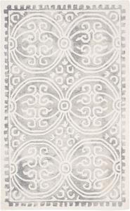 Ковер ручной работы из премиальной шерсти SAFAVIEH, 92 x 153 см, Dip Dye Collection Silver / Ivory DDY211G