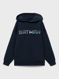 Детский батбосс хлопковый худи с длинным рукавом Mango, Navy