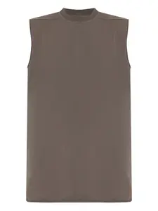 Жилет без рукавов с необработанным краем Rick Owens, коричневый
