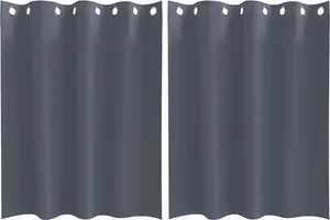 Плотные шторы с кольцами, 2 шт., антрацит, 140 x 140 см vidaXL