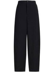 Marni прямые брюки с вышитым логотипом, черный