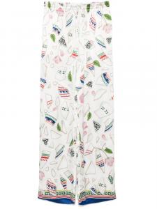 Casablanca шелковые брюки Le Vase Brise, белый