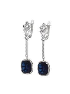 Faina Женские серьги-подвески серебристо-синего цвета