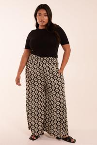 Широкие брюки ацтекского кроя с присборенными краями Curve Blue Vanilla, черный