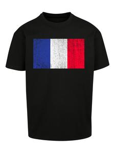 Рубашка F4NT4STIC France Frankreich Flagge distressed, черный