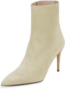 Женские ботильоны Zszszsu с заостренным носком, сексуальными туфлями на шпильке, короткие, с боковой молнией, для платья, вечеринки, осенние, размеры 4-16 US, Beige