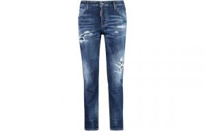 Dsquared2 Mid Rise Distressed Skinny Jeans DSQUARED 2, синий