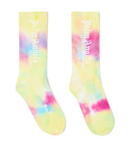 Носки тай-дай с логотипом из смесового хлопка Palm Angels, разноцветный