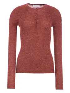 Футболка с воротником на пуговицах Anges Gabriela Hearst, красный