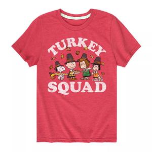 Футболка с рисунком Peanuts Turkey Squad для мальчиков 8–20 лет Licensed Character, красный