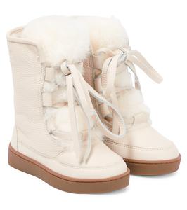 Кожаные ботинки Sonny с меховой подкладкой Donsje, Off White Leather
