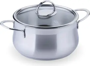 Кастрюля Chefkoch meets со стеклянной крышкой Leipzig Ø 20 см, нержавеющая сталь, 3500 мл, подходит для всех типов плит, включая индукционные, пригодна для использования в духовке Fackelmann