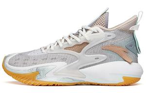 Баскетбольные кроссовки Berserk 3 мужские с низким верхом, второй степени, серые/слоновая кость, белые/песочно-серые Anta