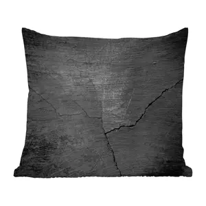 Подушка для улицы - Бетон - Ретро - Черный - Состаренный - Индустриальный - 45x45 см - Устойчив к атмосферным воздействиям - Подушка для отдыха - Фотоподушка - Декоративная подушка MuchoWow