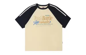 F426 Футболка унисекс, Бледно-желтый на фоне темно-синего