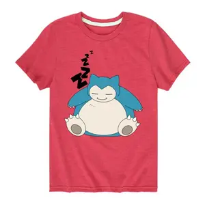 Футболка с принтом покемона Снорлакса для мальчиков 8-20 лет Licensed Character, красный