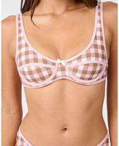 Женский топ с вырезом-лодочкой на косточках WeWoreWhat, Pink/brown