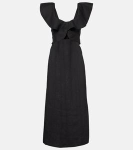 Рюшированное платье миди Johanna Ortiz, черный