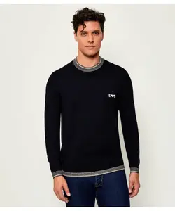 Шерстяной свитер Regular fit Emporio Armani, синий