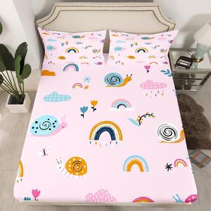 Erosebridal Комплект постельного белья Kawaii Room Decor с радужным принтом облаков и улиток, Multi 13