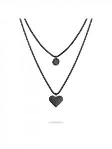 LIEBESKIND BERLIN Колье Layered Love черного цвета