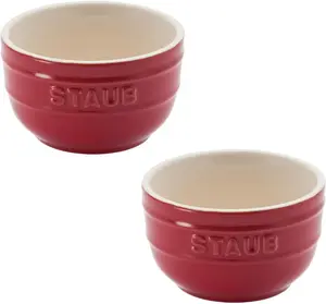Набор керамических мисок Staub, 2 штуки, 8 см, вишнево-красный