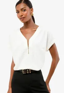 Универсальная блузка на молнии спереди, прямого кроя. Lipsy, White