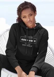 Толстовка с капюшоном Buffalo, с принтом из фольги, одежда для отдыха, костюм для отдыха, черный